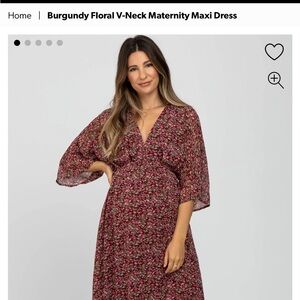 Maternity friendly floral maroon maxi dress!